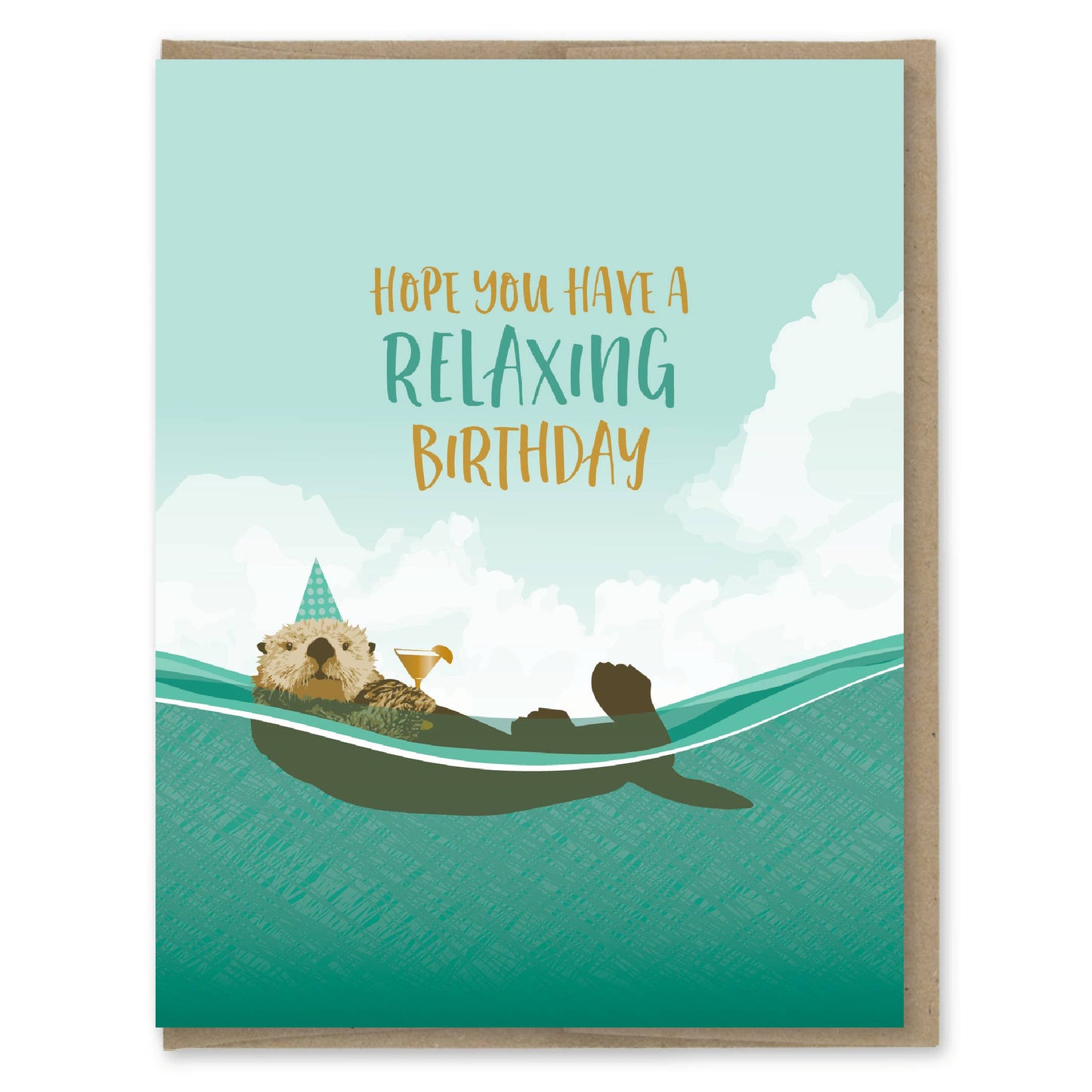 Relaxing Sea Otter Birthday Card