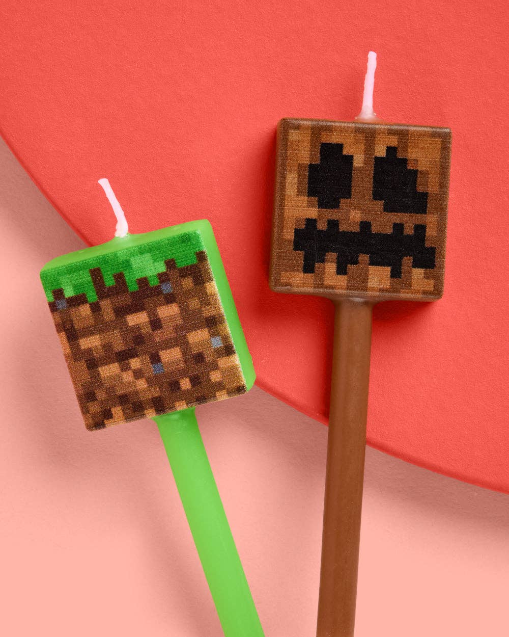 Pixel Minecraft Candles - set of 6, gaming birthday boys