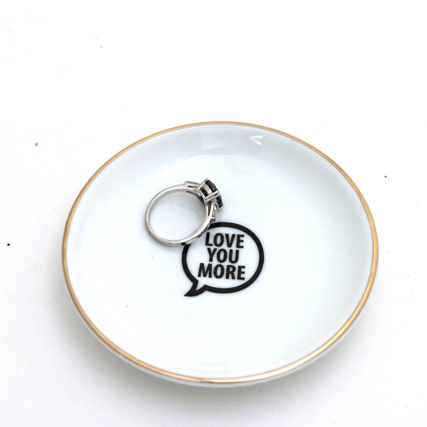Love You More Ring Dish,with 22K Gold, ring holder, trinket