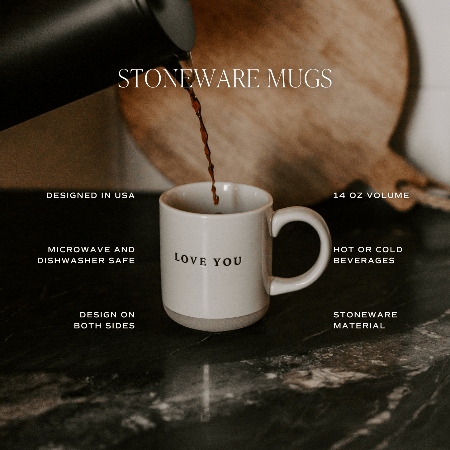 Heart Pink Stoneware Coffee Mug - Gift