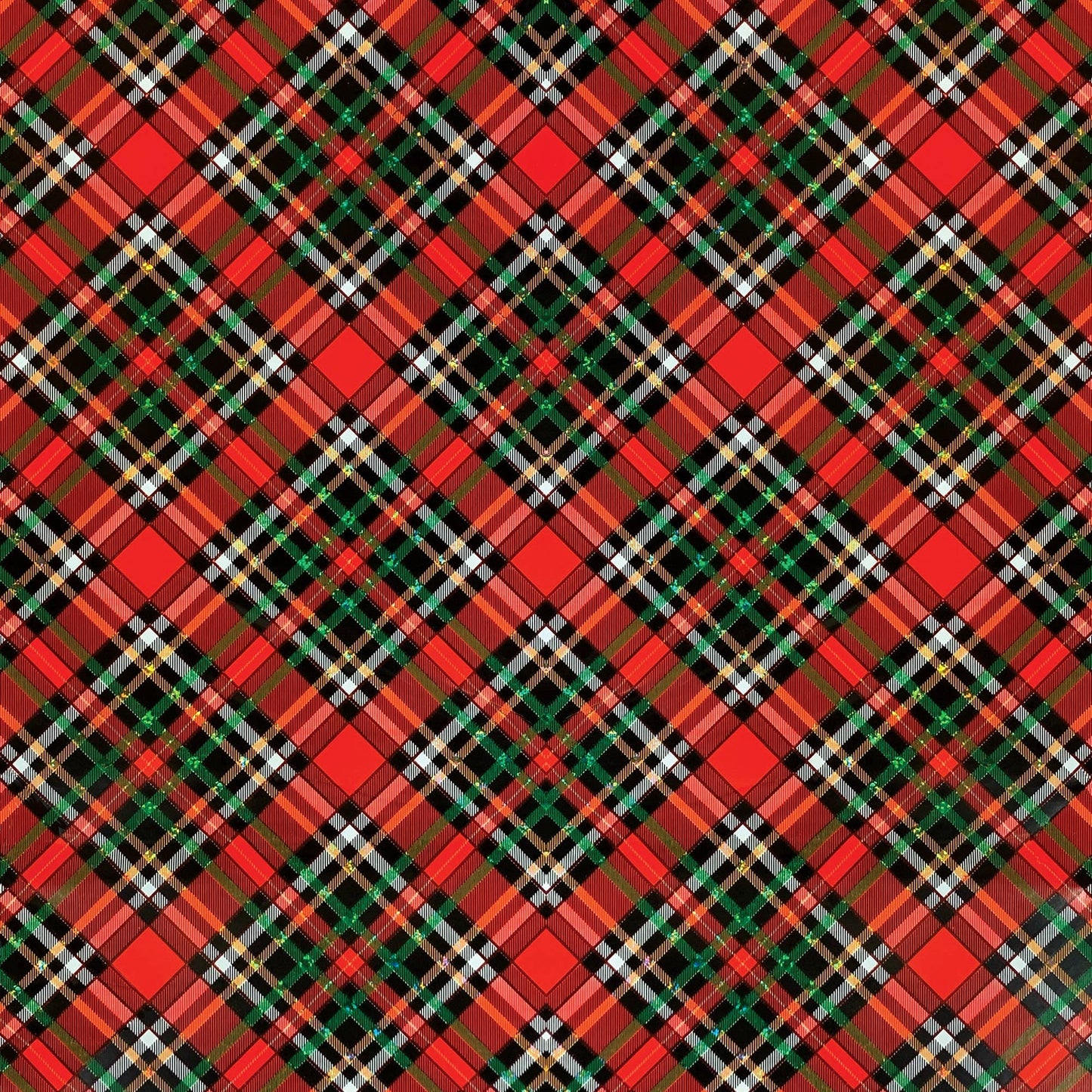 Red Gold Holographic Plaid Wrap - Jumbo