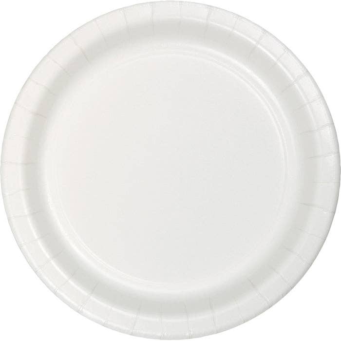 White Value Friendly Paper Dessert Plates, 8/Pkg