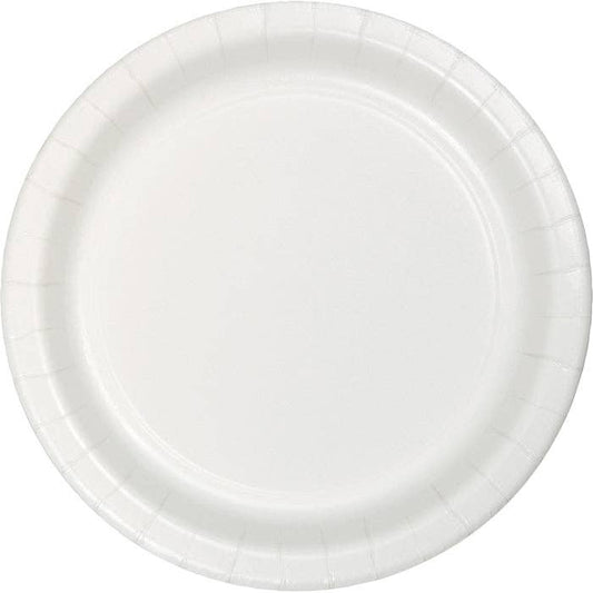 White Value Friendly Paper Dessert Plates, 8/Pkg
