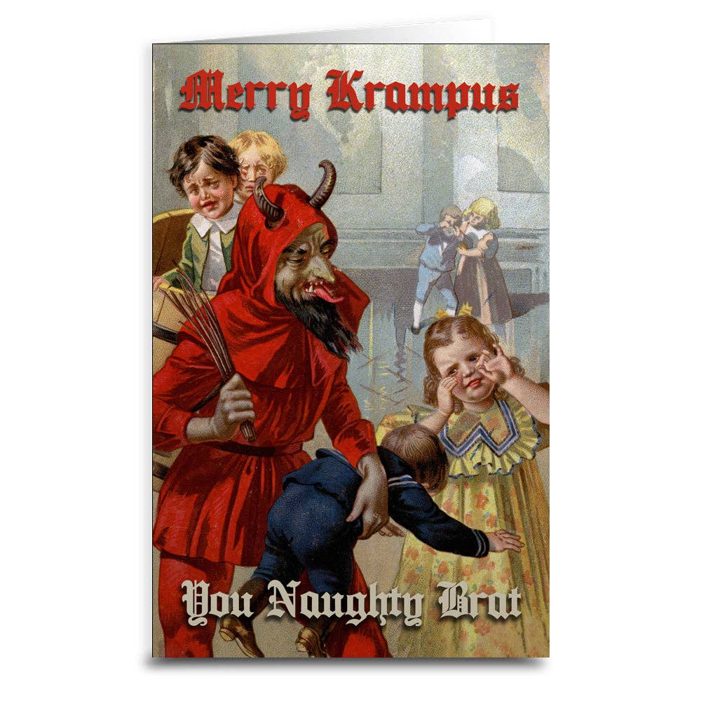 Merry Krampus You Naughty Brat Card: Card & Envelope Only