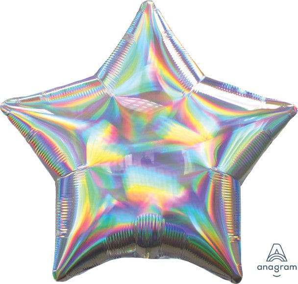 19" Iridescent Silver Star Balloon