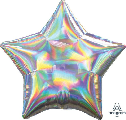 19" Iridescent Silver Star Balloon