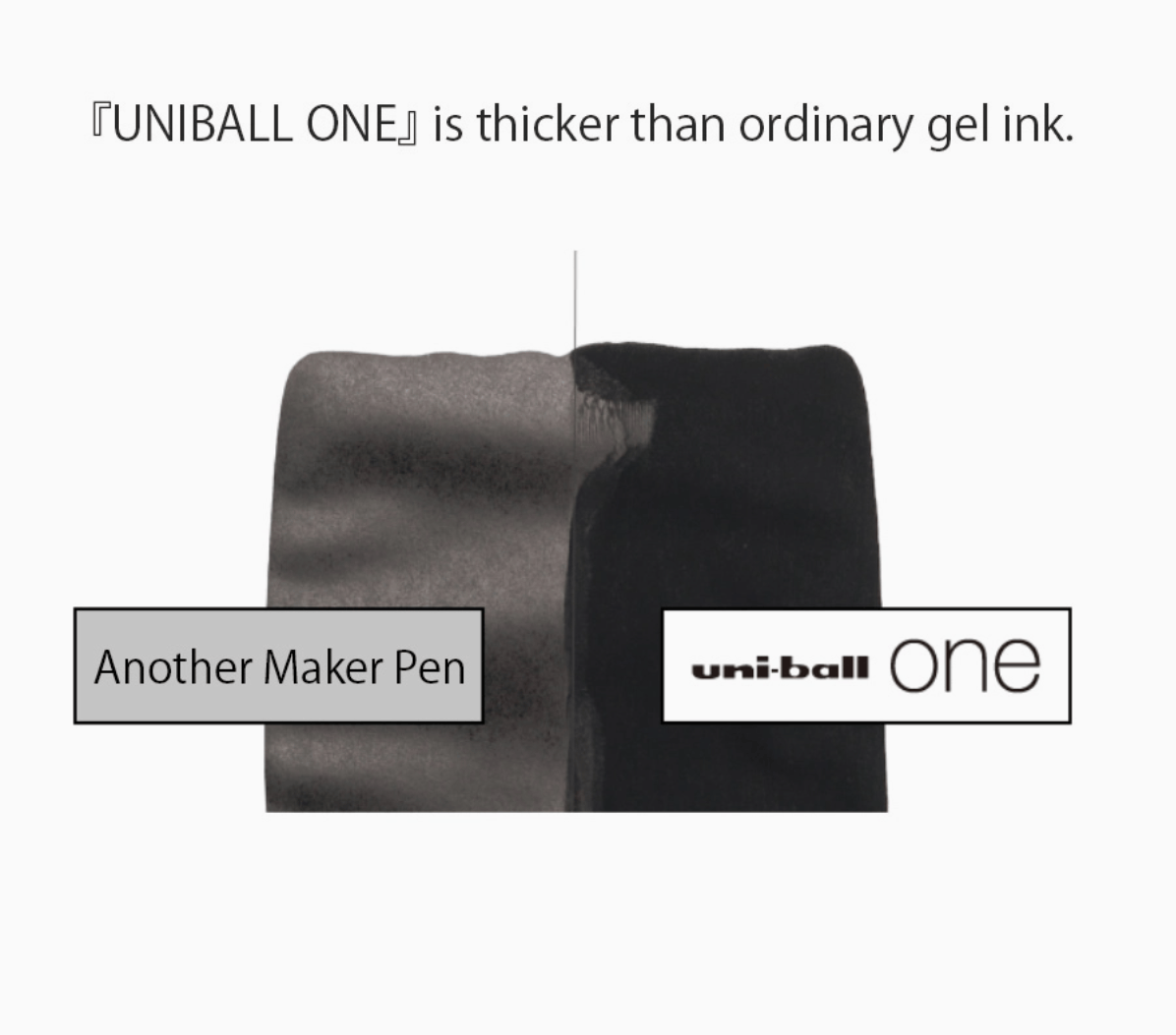 MITSUBISHI UNI BALL ONE BALLPOINT PEN ※NOT HANGING PACKAGE: Black × White body / 0.5mm