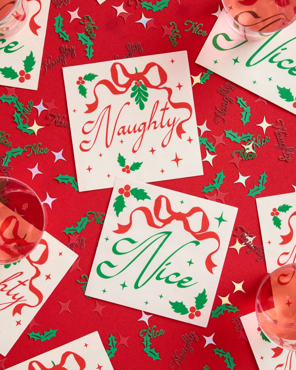 Naughty or Nice Napkins - 25 paper napkins Christmas Xmas Holiday Tablescape