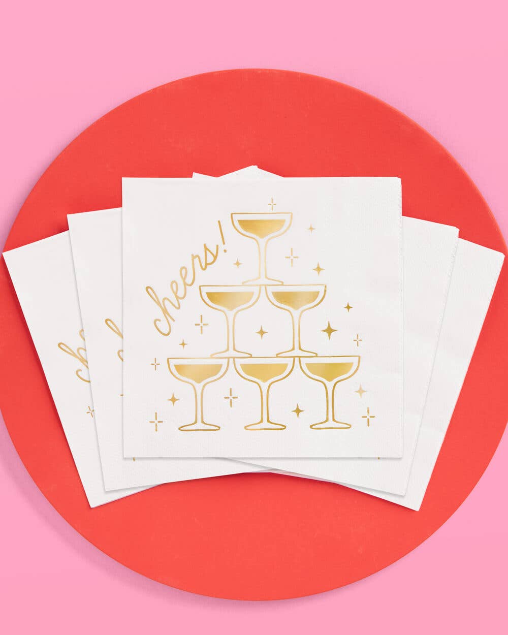 Gold Cheers Napkins - 50 foil napkins  New years eve NYE 2026