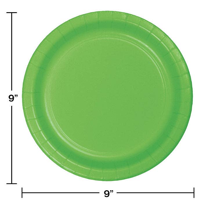 Fresh Lime Green Value 8.75" Paper Dinner Plate, 8/Pkg