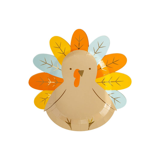 Harvest Turkey Shaped Disposable Plate