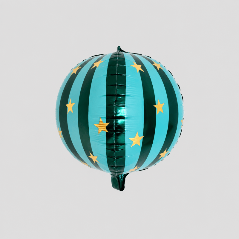 Party Animal Balloons: 22" Star Green Stripe Ball / One Size