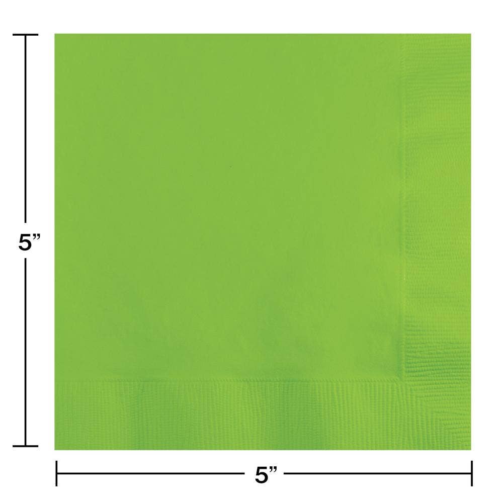 Fresh Lime Green Value Friendly Beverage Napkins, 20/Pkg