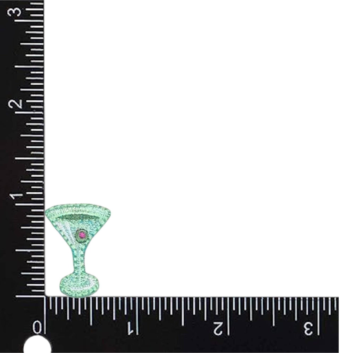 Green Mini Martini Glass Iron-On Patch – 1" Cocktail Glass