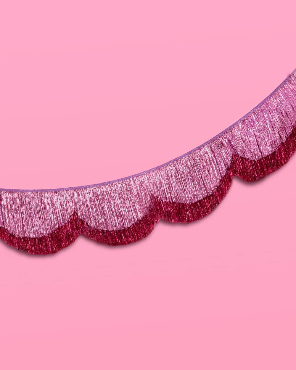 Tickled Pink Fringe 5" Scalloped Banner, purple kids