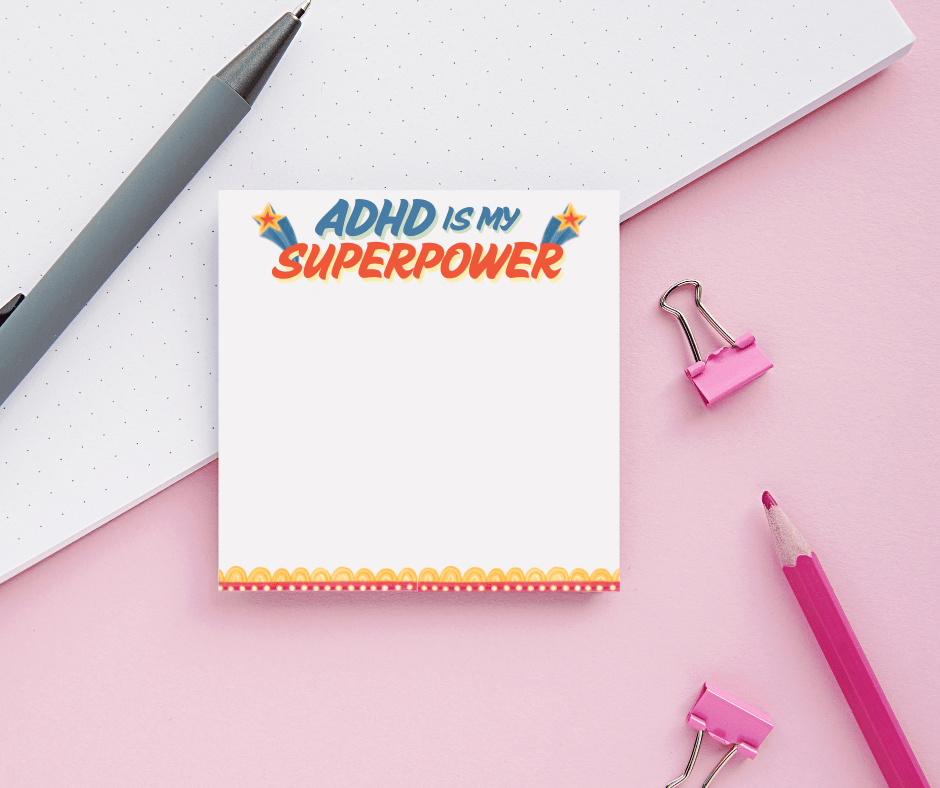 ADHD Is My Superpower Sticky Notes – Funny Shooting Star Notepad for Neurodivergent Minds
