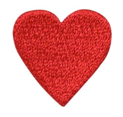 2" Red Heart - Valentine - Iron on Embroidered Patch