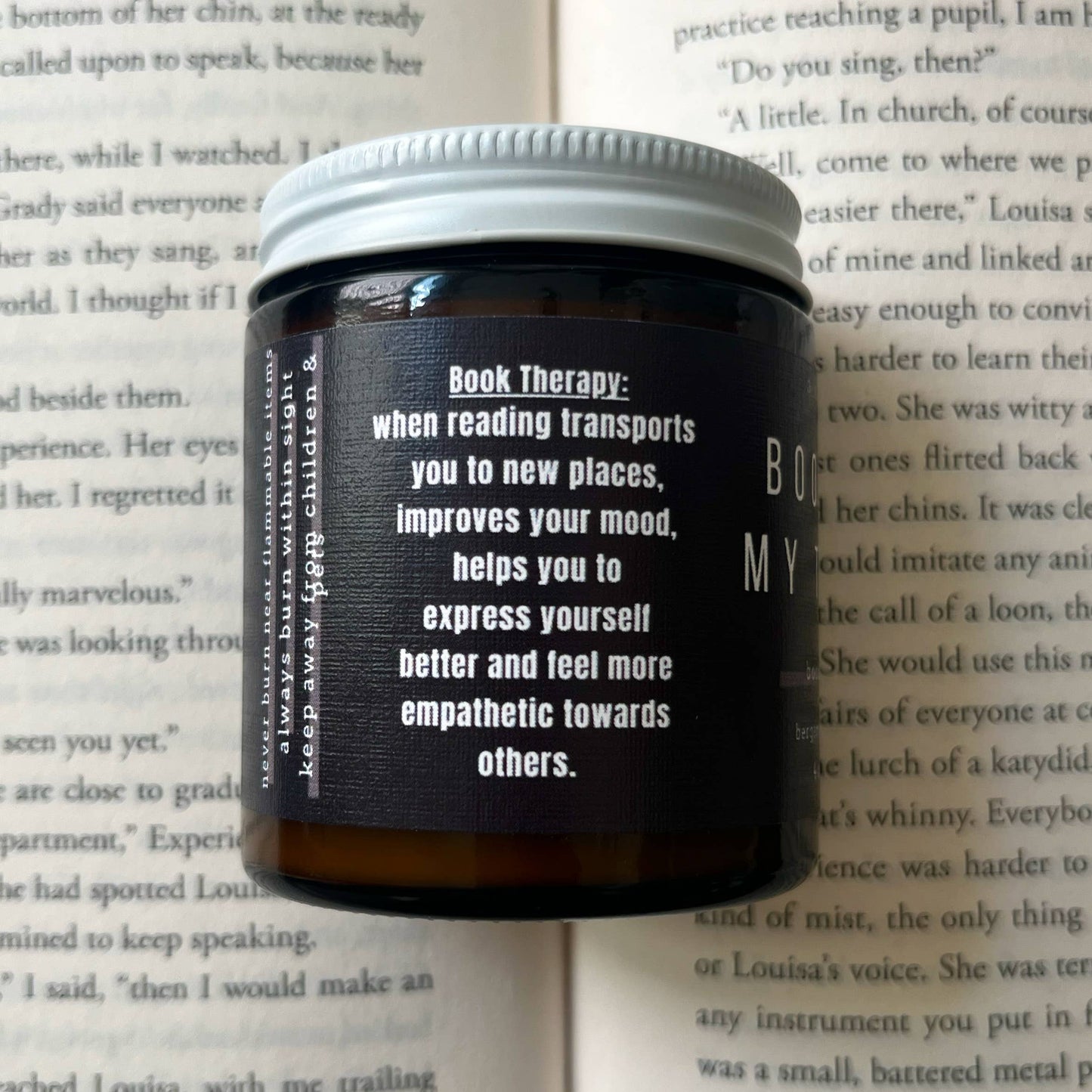 Books Are My Therapy -  Bookish Candle | Book Themed Candle: 4oz