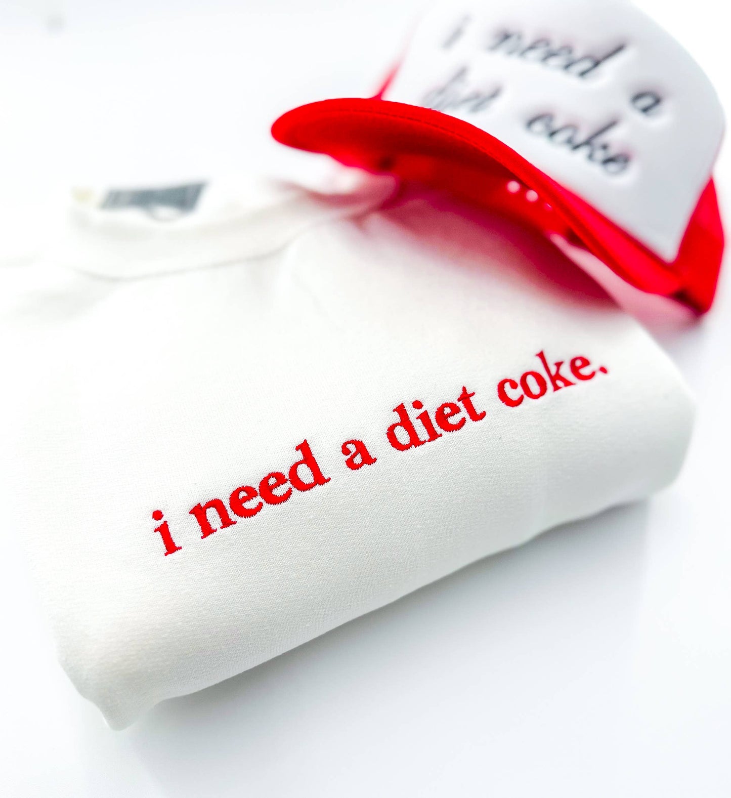 I need a diet coke Sweatshirt, Embroidered, Soda sweatshirt