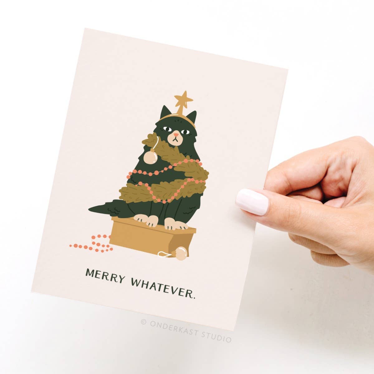 Merry Whatever Cat Greeting Card