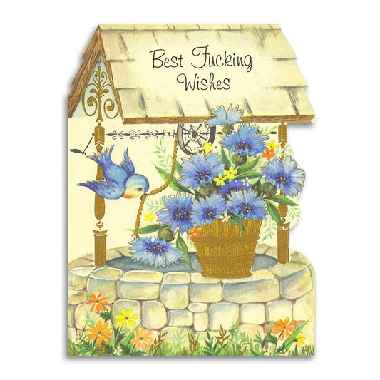 Best Fucking Wishes - Vintage Style Greeting Card