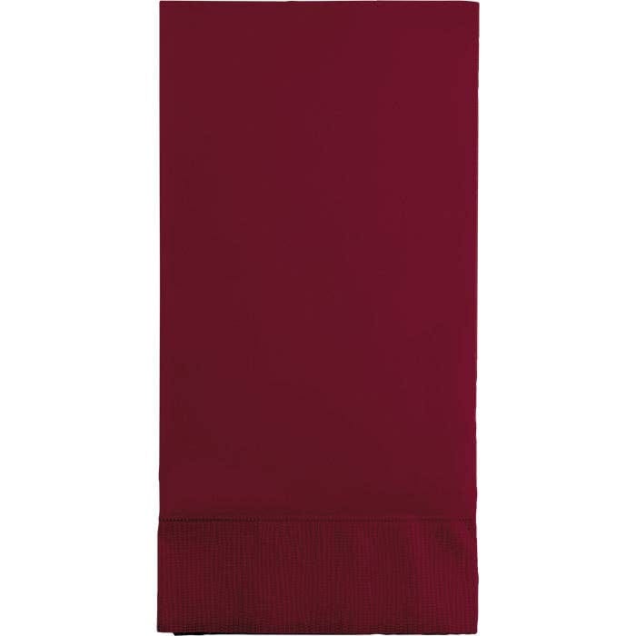 Burgundy 3 Ply Guest Towels, 16/Pkg