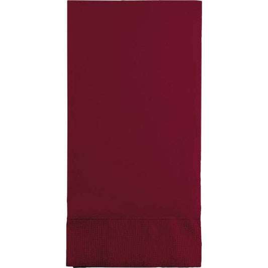 Burgundy 3 Ply Guest Towels, 16/Pkg