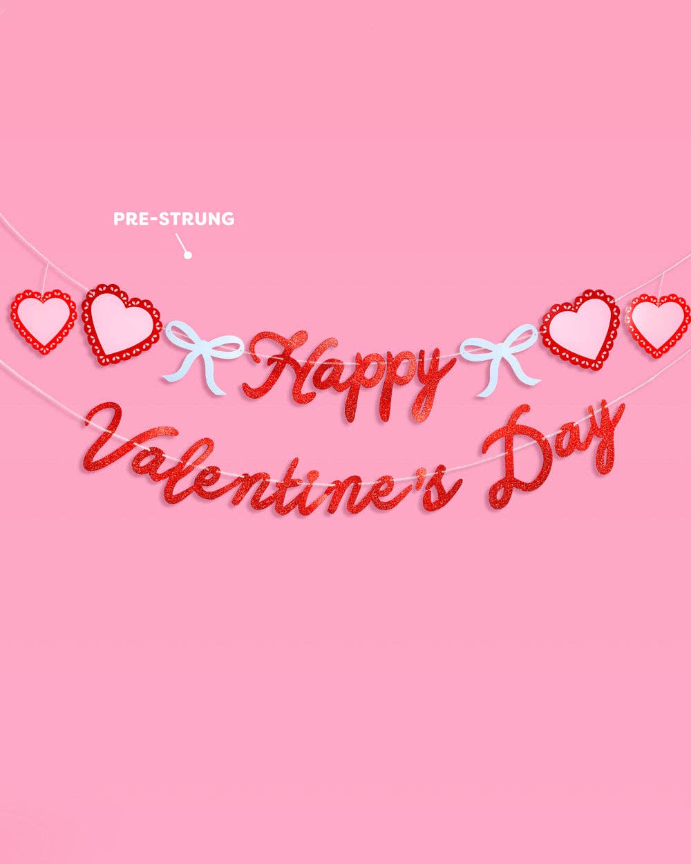 Happy Valentines Banner | Glitter Vday, Galentine's