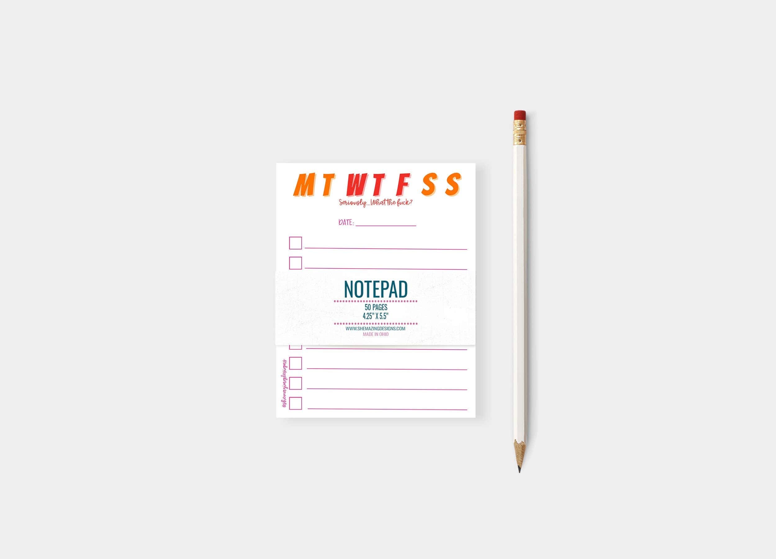 WTF-Days of the Week Note Pad – CouCou Sentiment