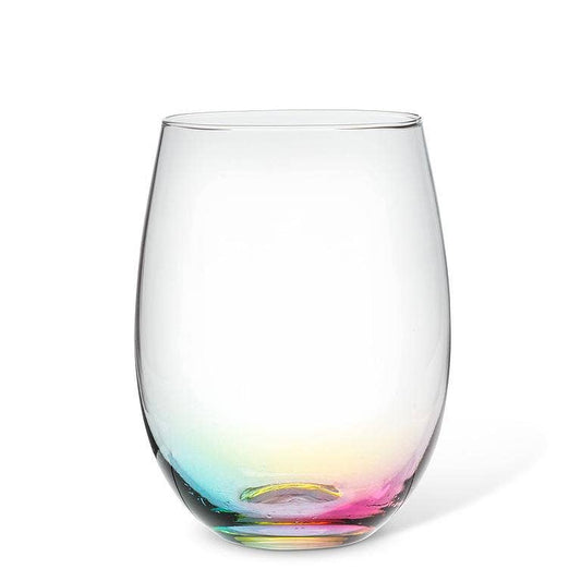 Rainbow Stemless Wine Glass-4.5"H((18oz)