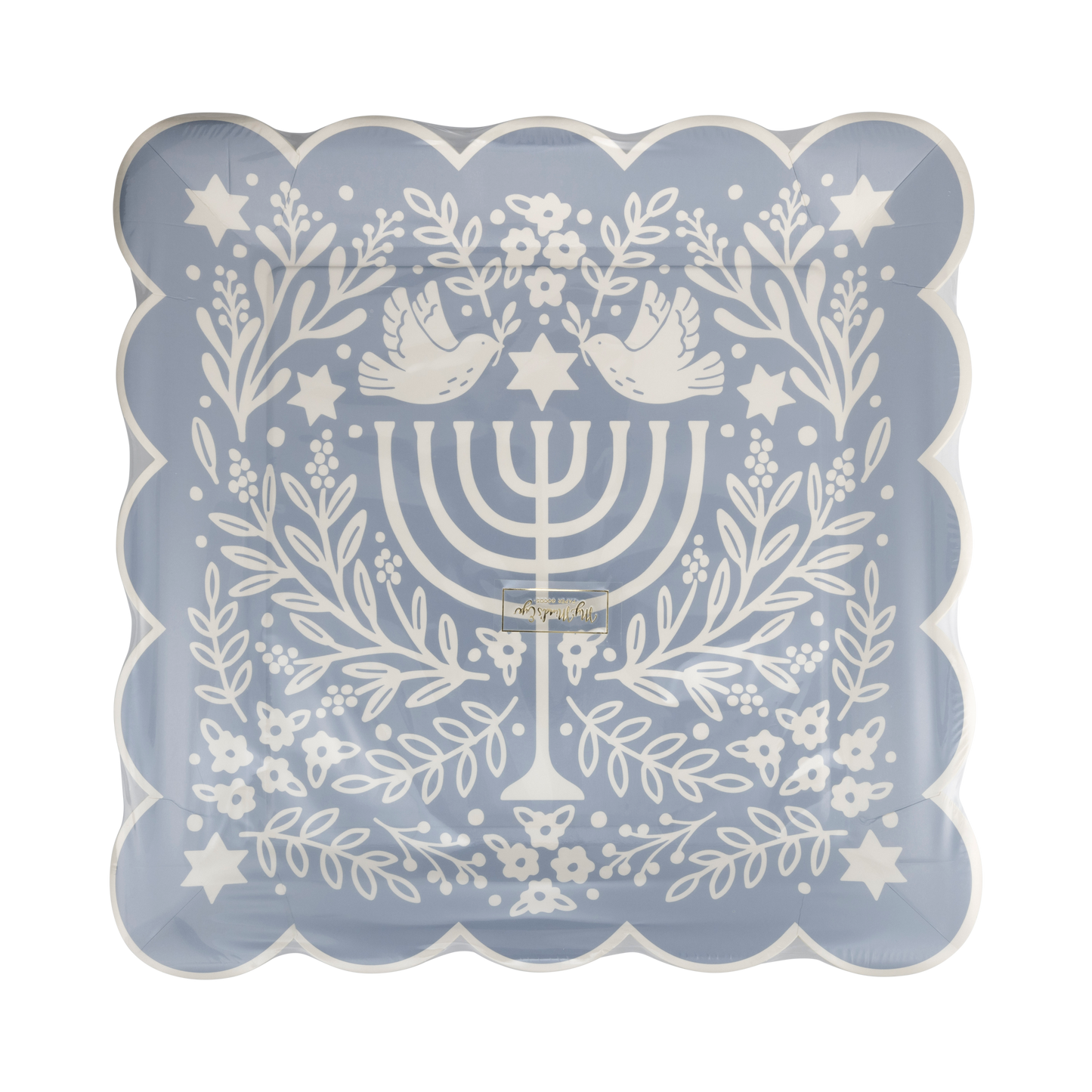 Floral Menorah Plate