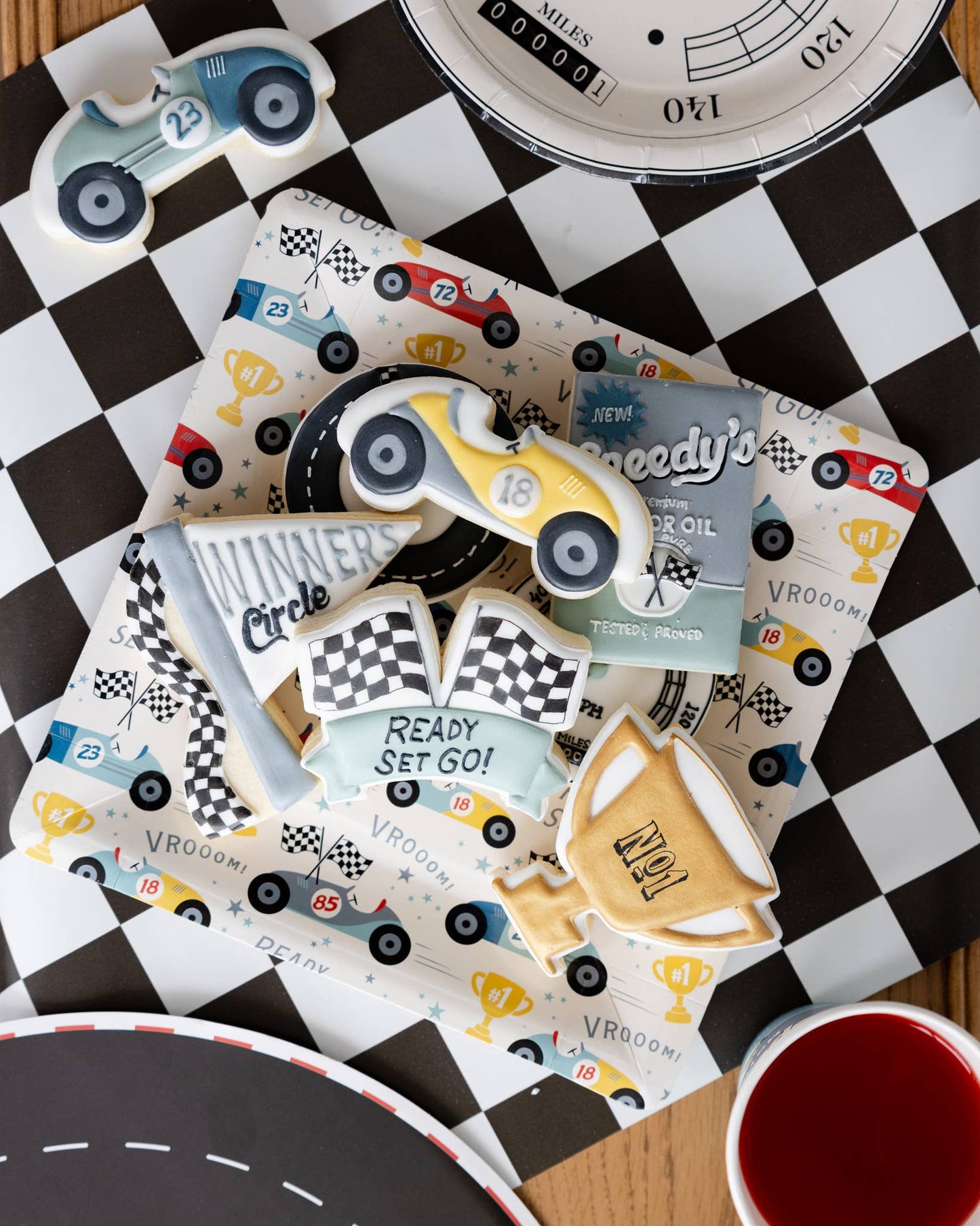 Miles per Hour - Checkered Flag Table Runner