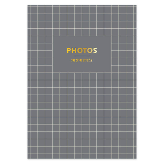 Moments 4x6 Charcoal Grid Photo Album