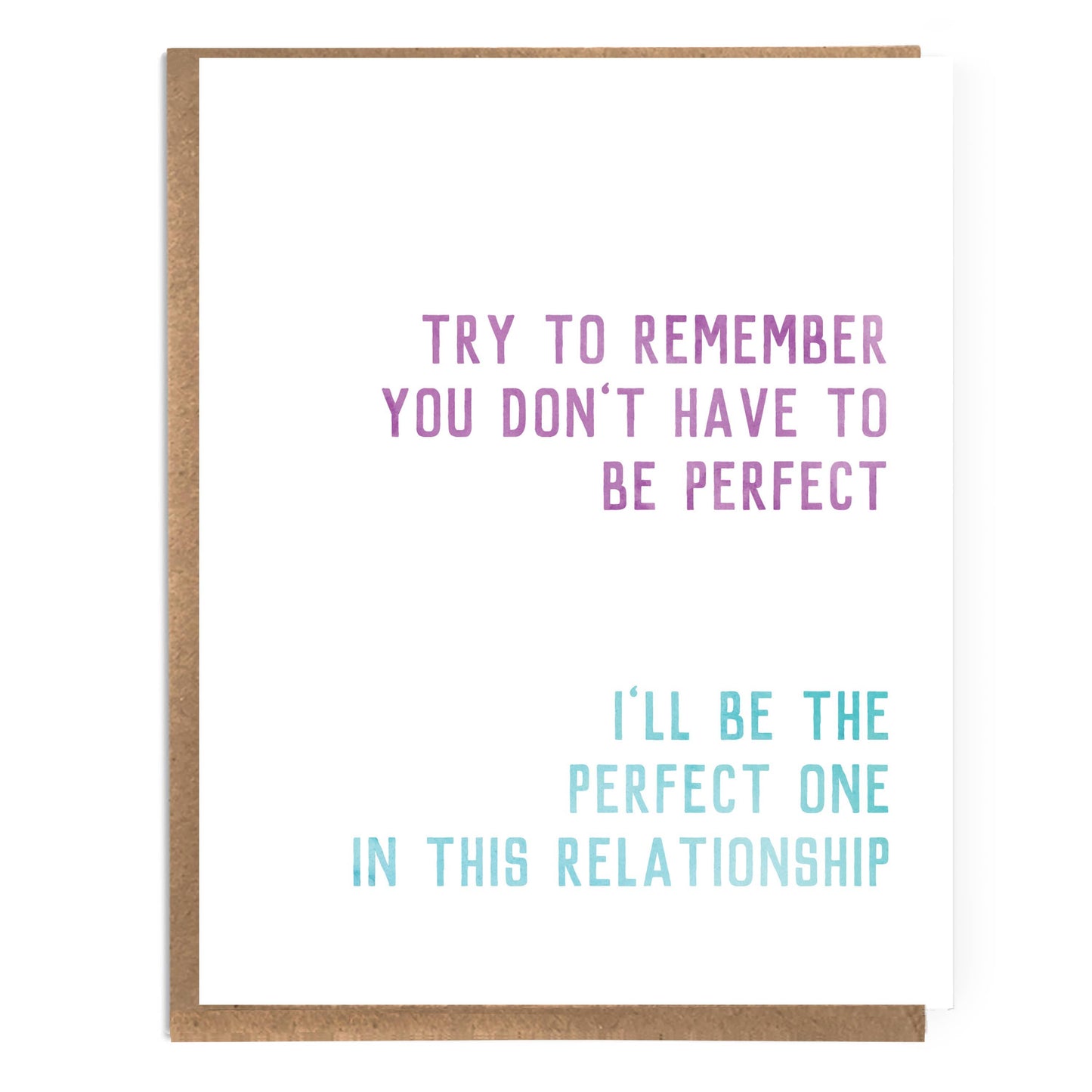 Funny Perfectionism Card; You Don't Have to be Perfect