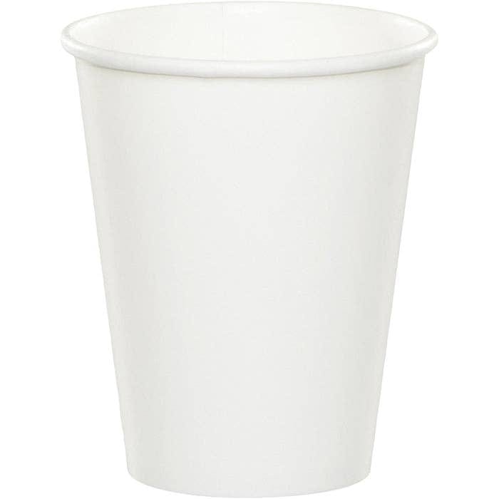 White Value Friendly 9 oz Hot & Cold Paper Cups, 8/Pkg