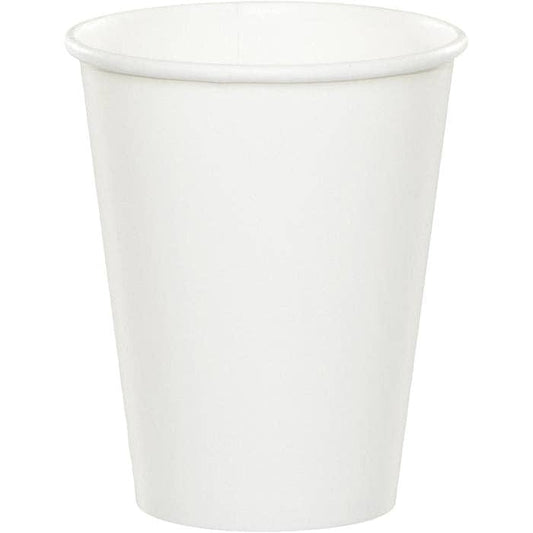 White Value Friendly 9 oz Hot & Cold Paper Cups, 8/Pkg