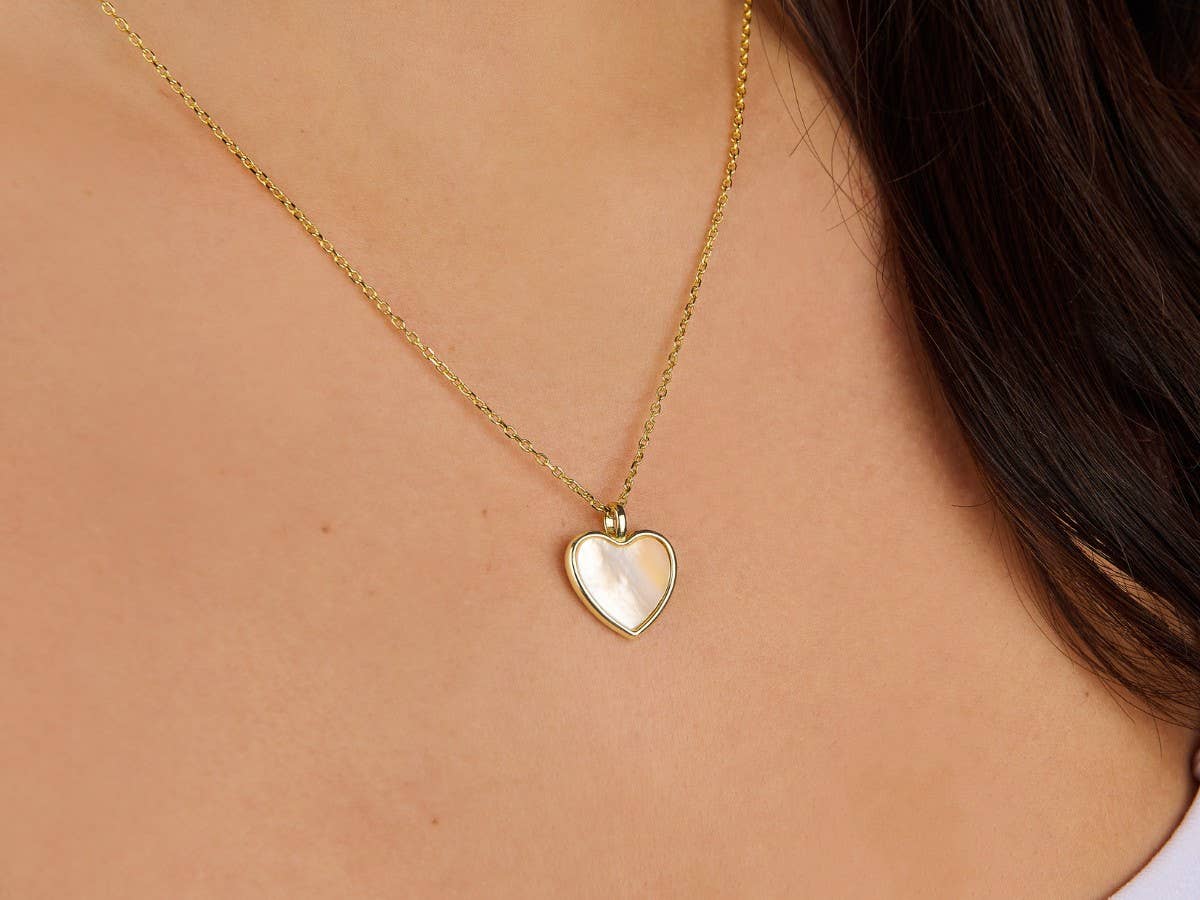 Mother of Pearl Heart Necklace