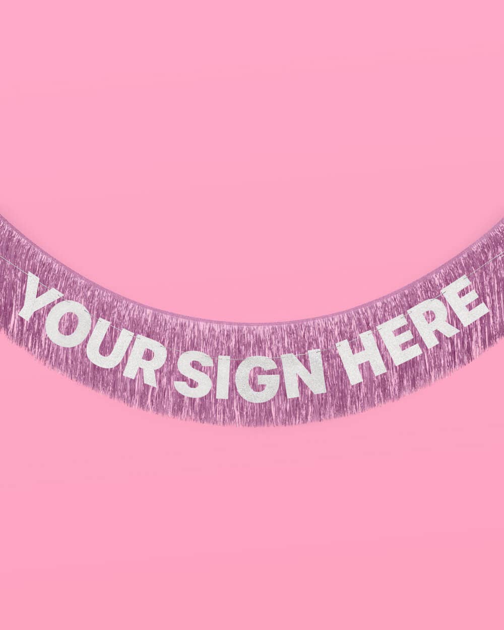 Party Lavender Fringe Foil Banner, Birthday Decorations