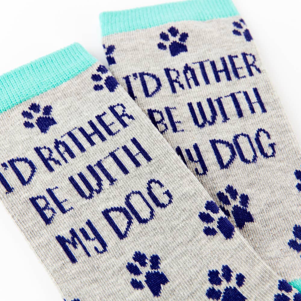 Ladies Rather Be With My Dog Socks: 4-8