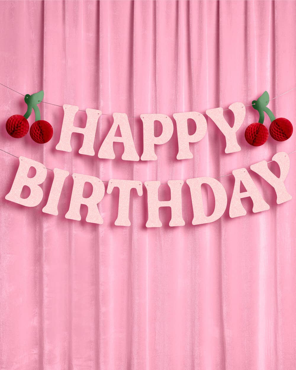 Happy Birthday Cherry Banner | Red party garland, cherry