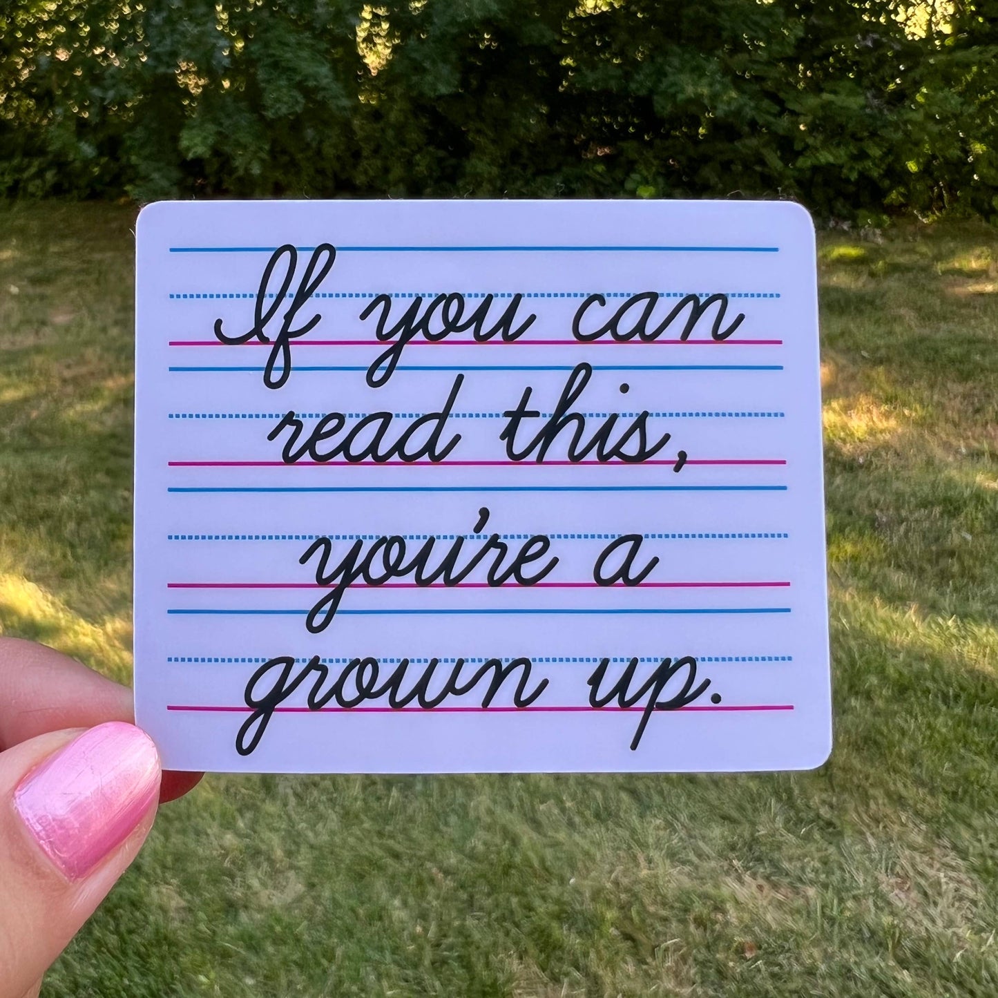 If you Can ReadnThis… Writing Cursive Grown Ups Adult Sticker