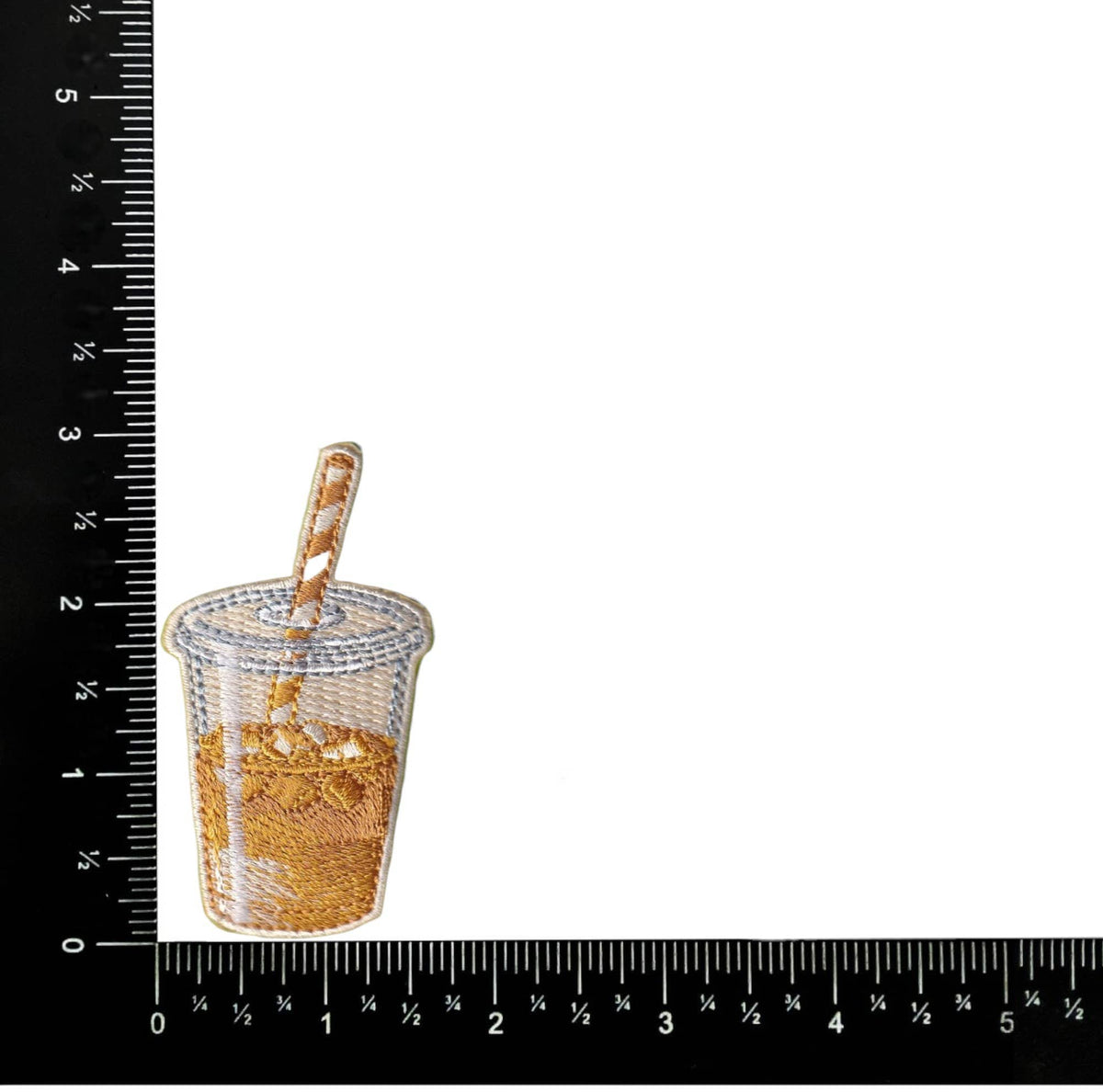 Iced Coffee, Drinks, Beverage, Embroidered, Iron on Patch