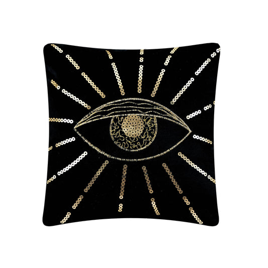 Halloween Eye Embroidered Pillow