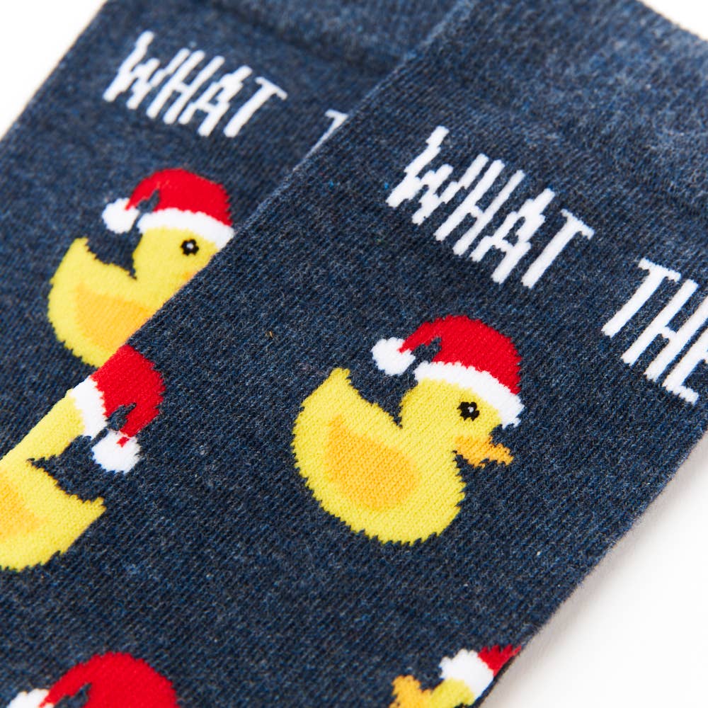 Unisex Christmas What The Duck Socks: 6 - 11