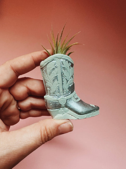 The Renaissance Mini Western Boot Planter and Plant