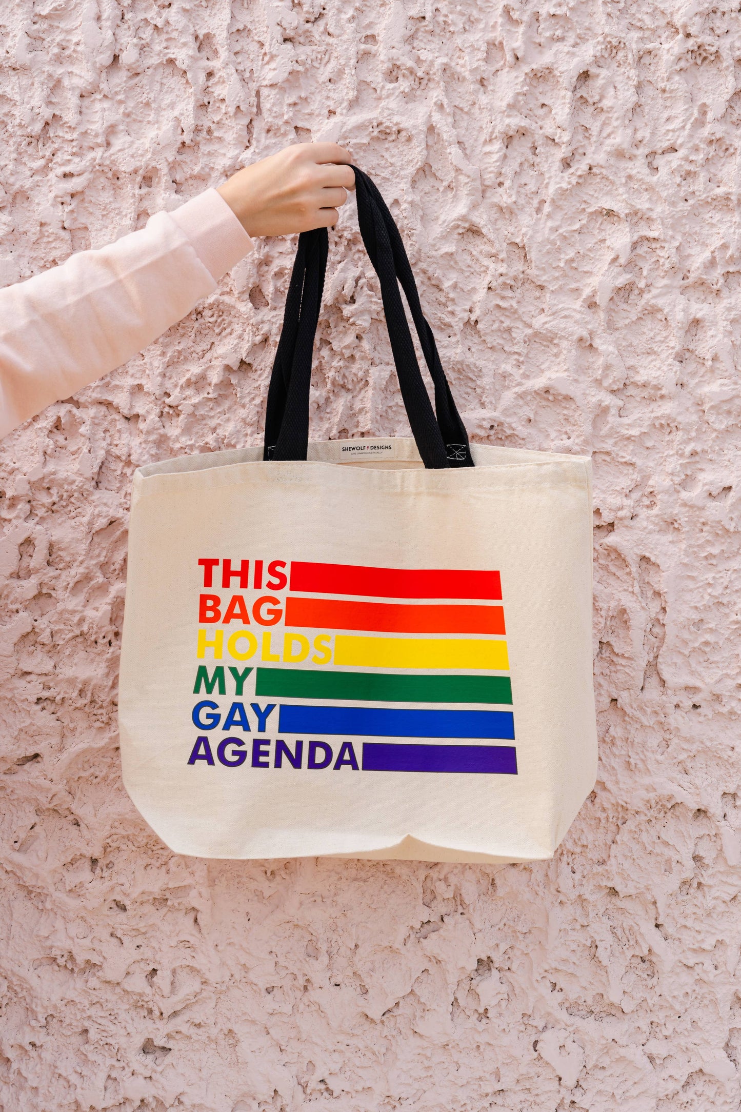 My Gay Agenda Tote Bag | Pride LGBTQ+ Rainbow Canvas Bag