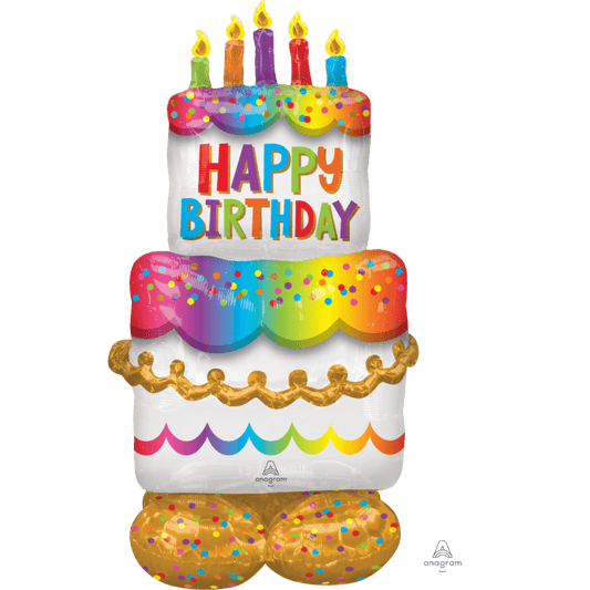53" Airloonz Happy Birthday Cake Balloon