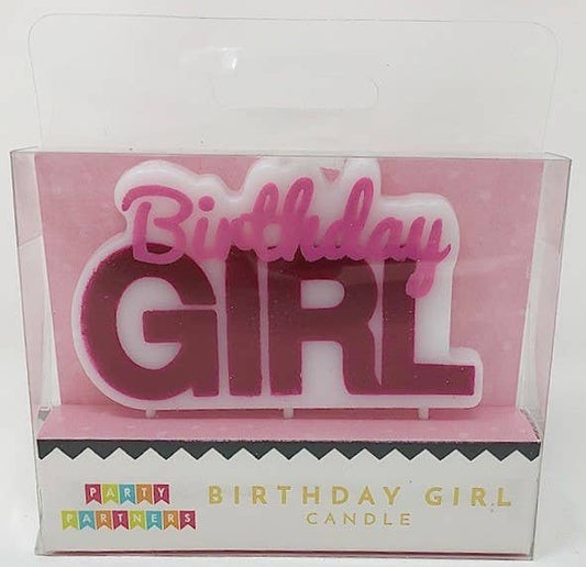 Birthday Girl Decal Candle