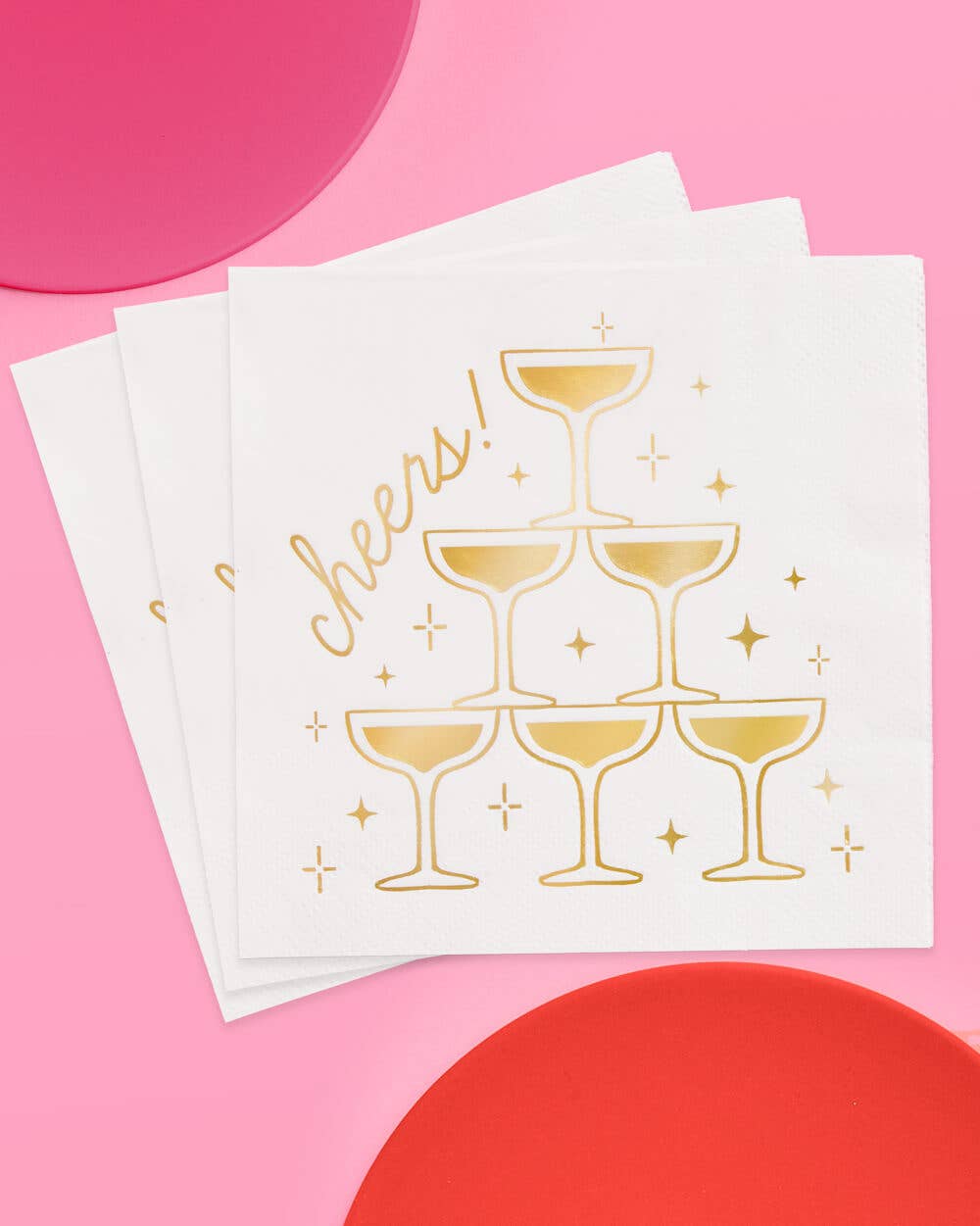 Gold Cheers Napkins - 50 foil napkins  New years eve NYE 2026