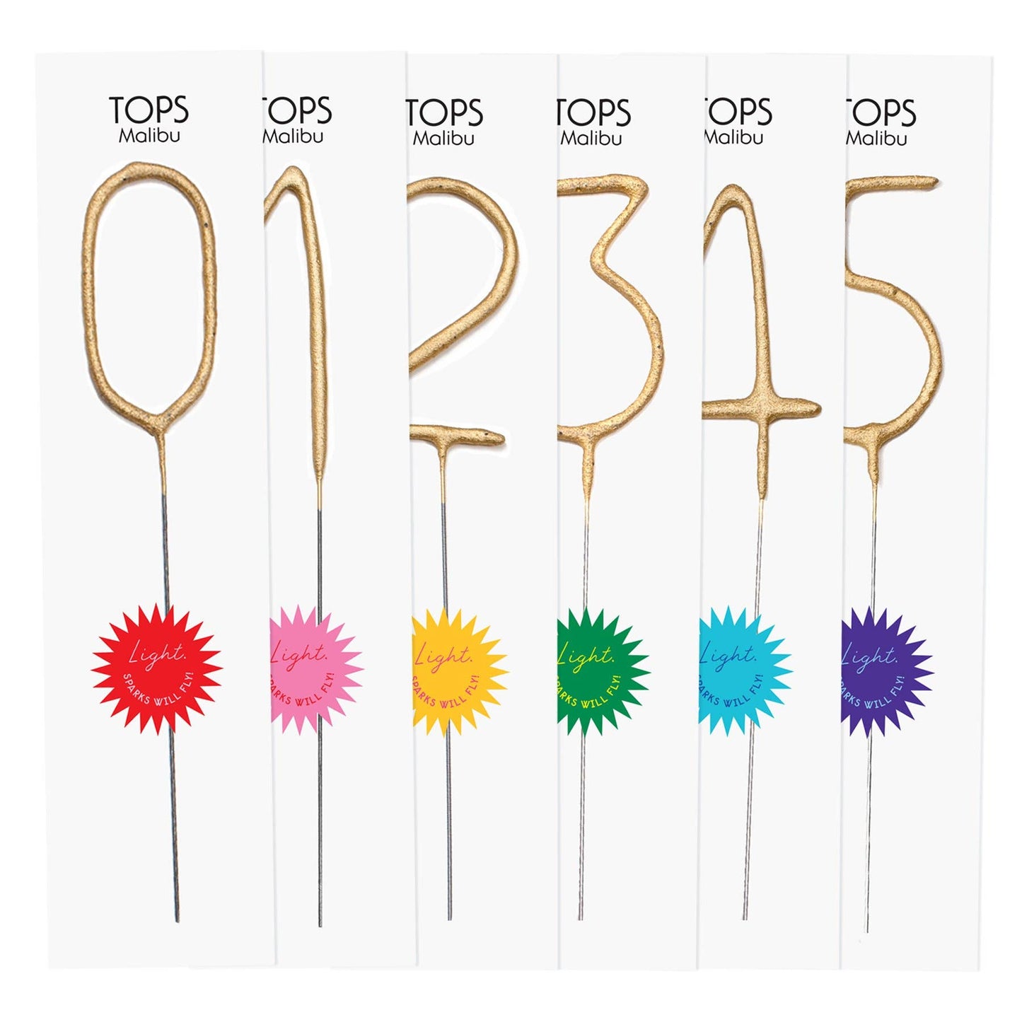 Big 8" Gold Number Sparkler Wands